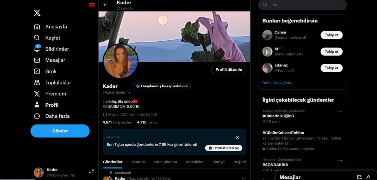 4700 takipçili organik aktif kitle twitter hesabı uyguna satılık