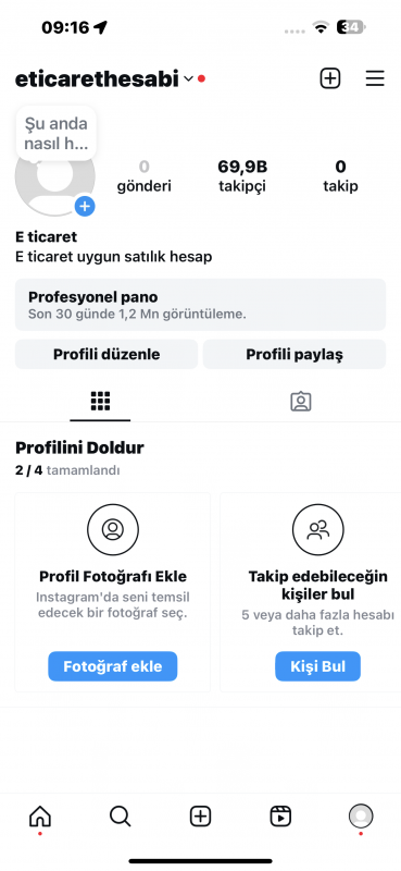 Satılık uygun e ticaret hesabı