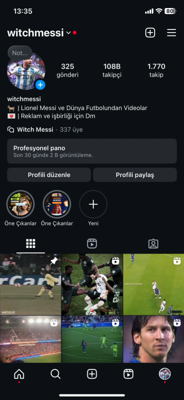 Satılık instagram futbol sayfası