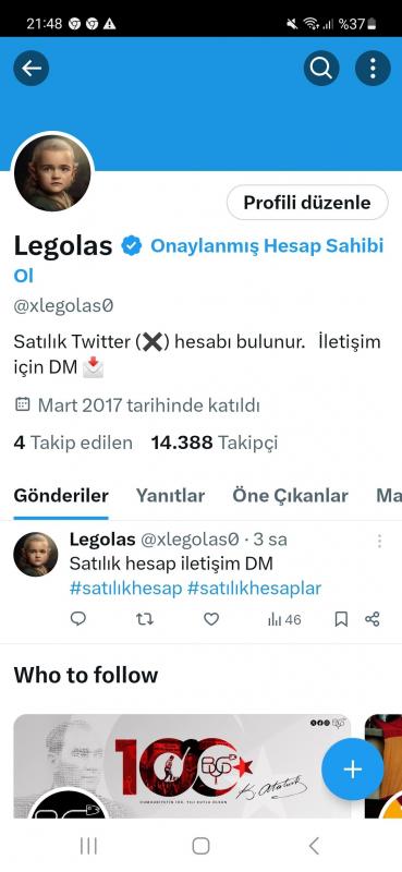 14.000 takipçili uyguna satılık twitter hesabı