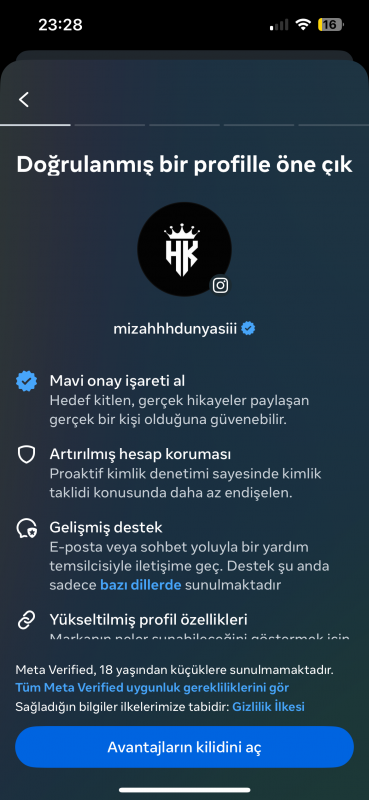 Meta verified açık 40k e-ticaret ve projelik kullanıma uygun instagram hesabı ✅ ilk mailli