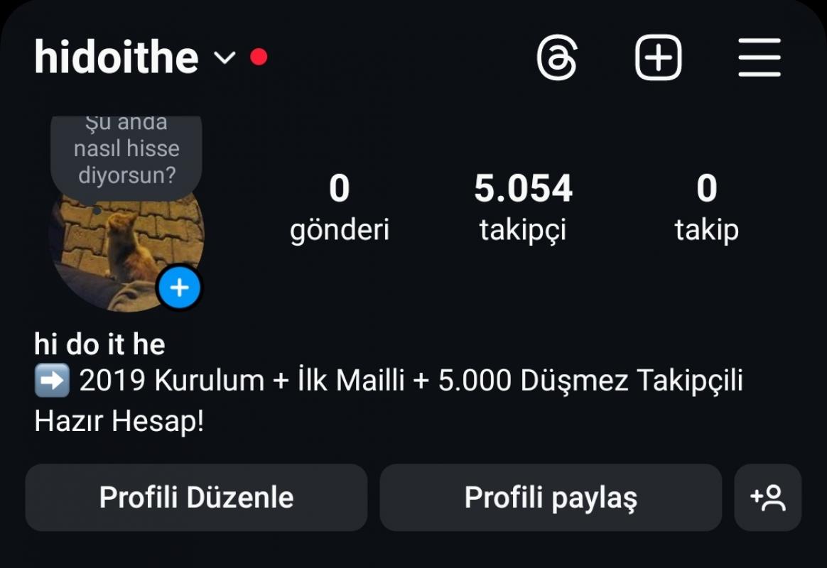 ⭐son 1 hesap 5k takipçili 5 senelik ilk mailli hesap