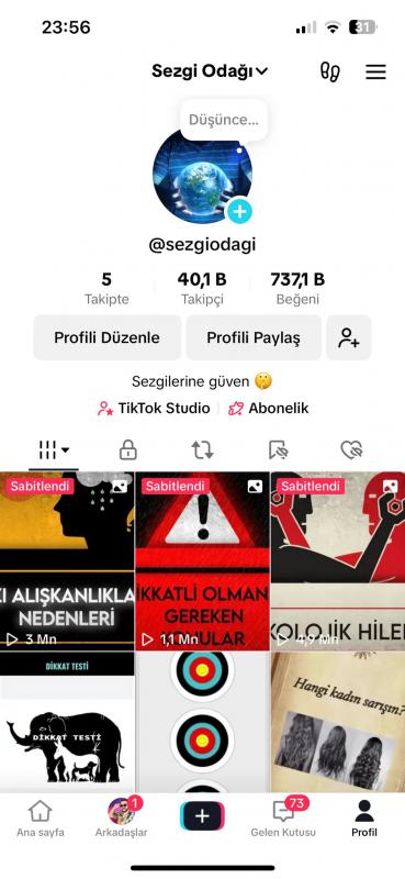 Tamamen organik kasılmış 40k takipçili al değiştir devam et tiktok hesabı