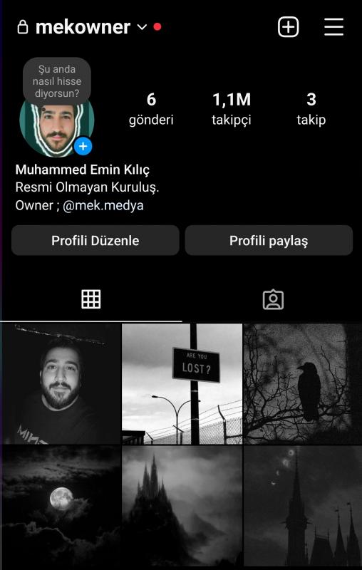 1.1 milyonluk projelik instagram hesabı