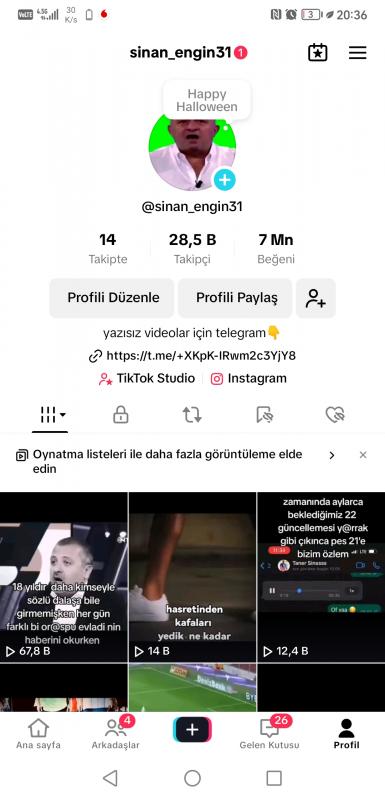 28.5k takipçili satılık tiktok hesabı