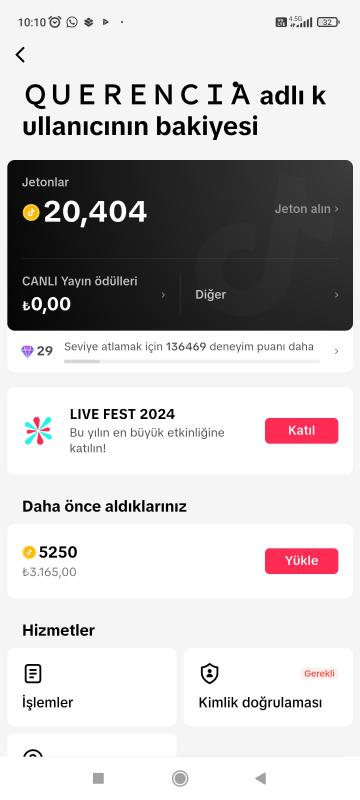 29 level içinde 20 k hazır jetonu ile birlikte satılık hesap