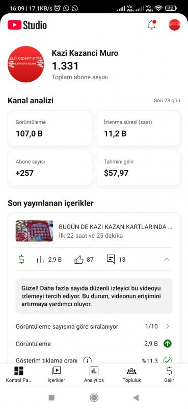 Vlog içerikli para kazanma aktif oyun kanalı