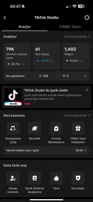 55k tiktok hesabı her şeyi aktif