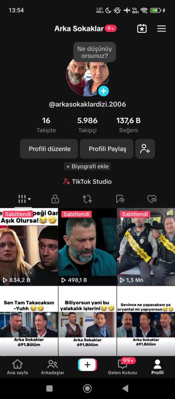 Satılık dizi film sayfası tiktok