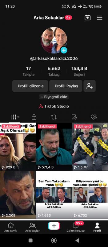 Satılık dizi film sayfası tiktok