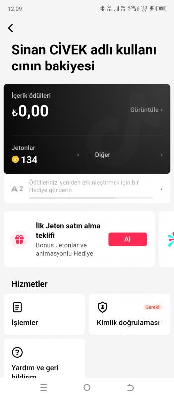 Keşfetli izlenme ve etkileşim yüksek 132 jeton bulunan duble hesap