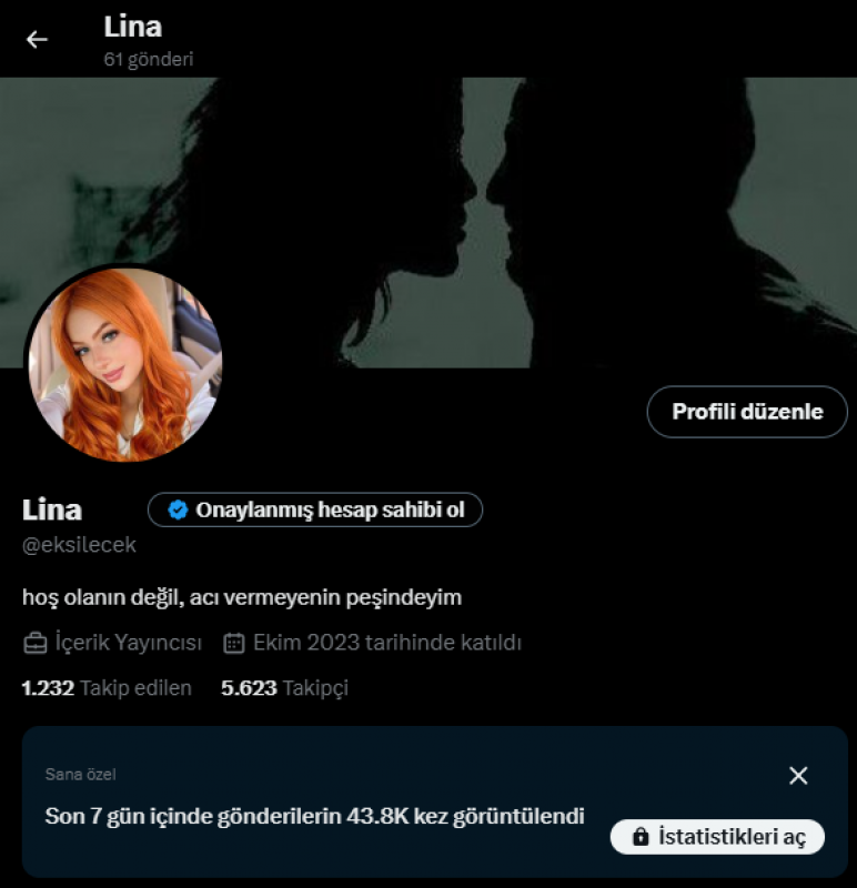 5.6k ana mailli uygun fiyatlı twitter hesabı