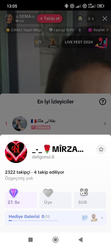 27 level tiktok  hesabı