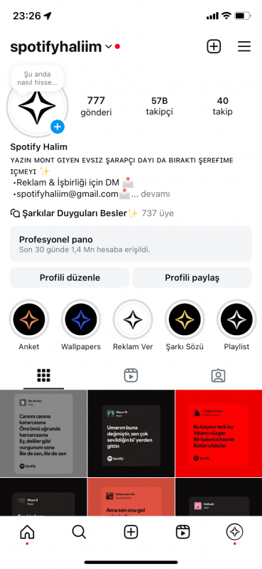 Aktif müzik video sayfası