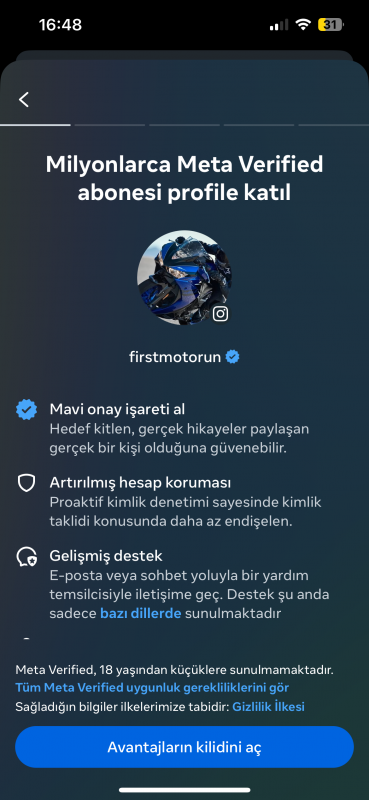 ✅ 8k meta açık motor konsept instagram hesabı projelik kullanıma uygun