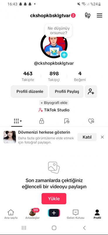 Tiktok hesabi 800 takipçi