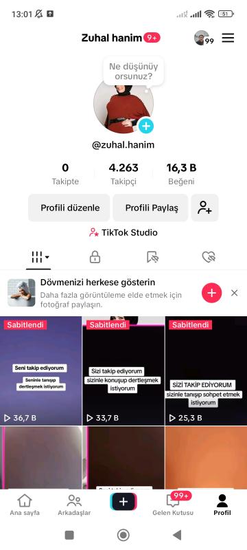 Satılık 4.2K full organik türk takipçili tiktok hesabı kaçırmayın