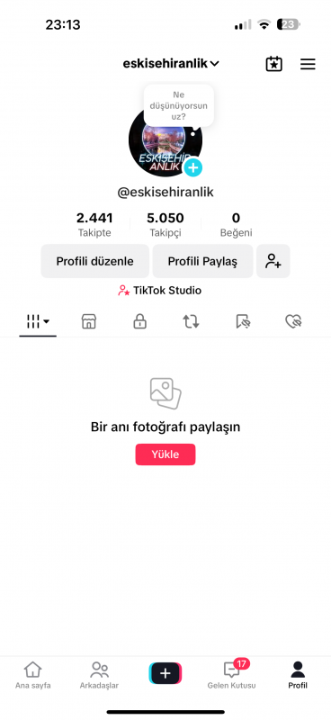 5k türk takipçili tiktok hesabı