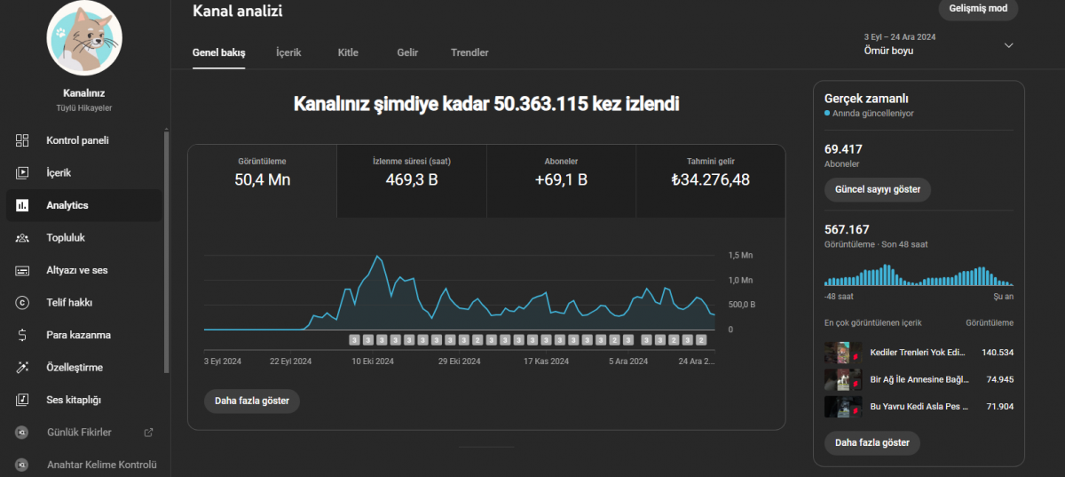 Aylık 12 bin tl pasif gelirli kanal