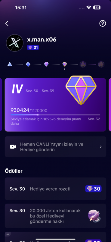 31 level yargıç hesabı satılıktır