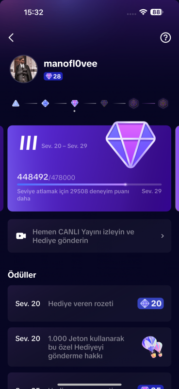 28 level hesap eğlence için yayın açılıyor