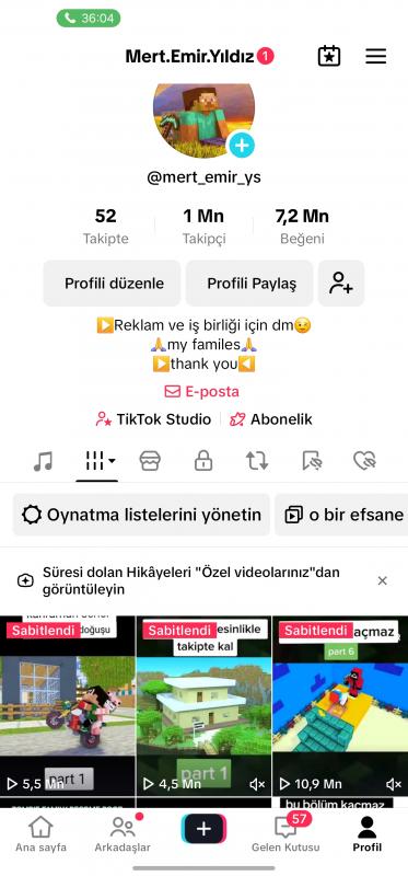 Acil ihtiyactan dolayı satilik tiktok hesabi işe girdigim icin satmak zorunda kaldim