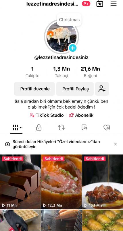 Milyonluk projelik tiktok hesabı