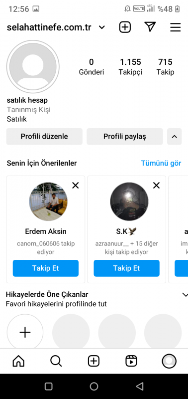 Satılık ınstagram hesabı